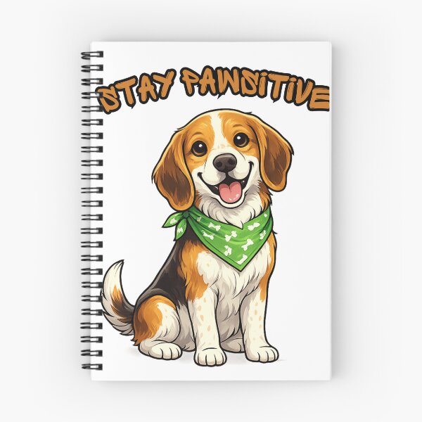 Item preview, Stay Pawsitive Cute Beagle Dog Illustration designed and sold by NeoPrintArt.