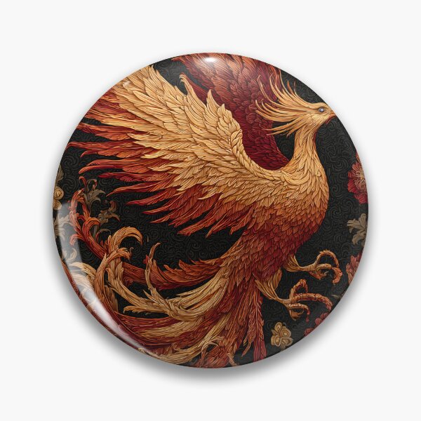 Item preview, Majestic Phoenix Rising Floral Art | Mythical Fire Bird Fantasy Illustration designed and sold by GrinGalore.