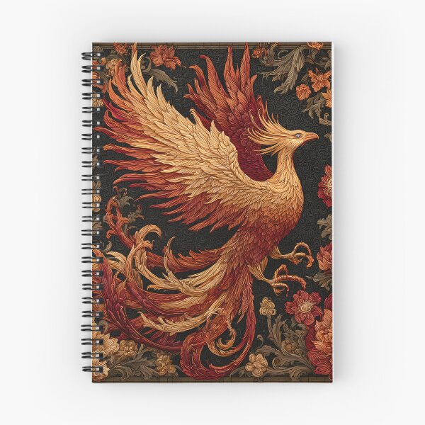 Item preview, Majestic Phoenix Rising Floral Art | Mythical Fire Bird Fantasy Illustration designed and sold by GrinGalore.