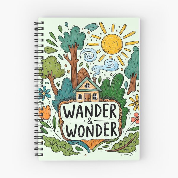 Item preview, Wander and Wonder Cottagecore Art Hiking Adventure Doodle designed and sold by SholoStudio.