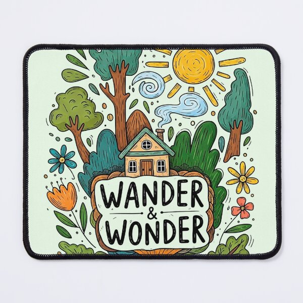 Item preview, Wander and Wonder Cottagecore Art Hiking Adventure Doodle designed and sold by SholoStudio.