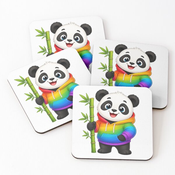 Item preview, ? Rainbow Panda with Bamboo – Cute Kids T-Shirt Design designed and sold by SunnyDesign82.