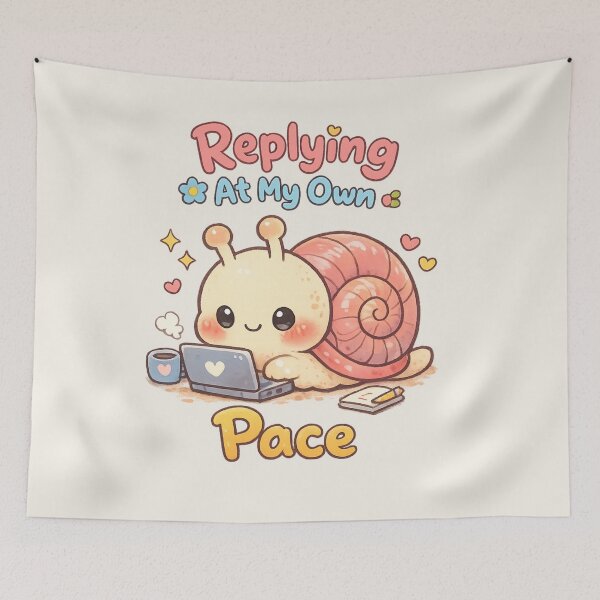 Item preview, Cute Snail Working From Home | Kawaii Slow Productivity Laptop Art designed and sold by PopCulturePixel.