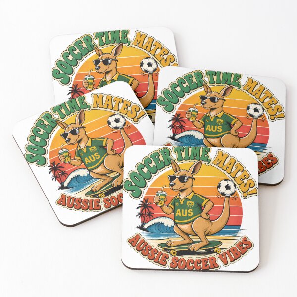Item preview, Soccer Time Mates – Aussie Soccer Vibes Funny Kangaroo Beach Design designed and sold by PatysArt.