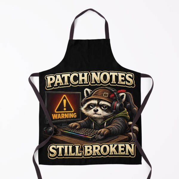 Item preview, Patch Notes Still Broken Funny Gamer Raccoon Gaming Vintage Graphic T-Shirt designed and sold by clockedoutwearshop.