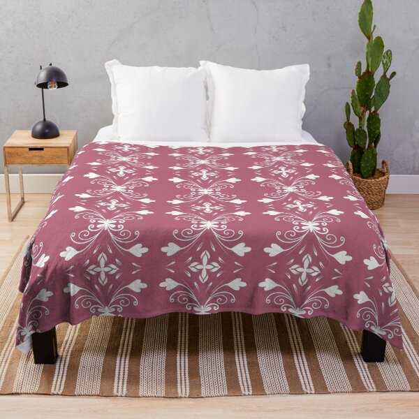 Item preview, Textile art Floral Seamless Patterns White and Pig Blood Red designed and sold by LifeTU.