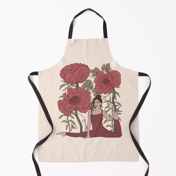 Item preview, Incredible stretch and grace: a woman sitting in deep splits surrounded by huge blooming poppies. Perfect botanical print for pilates, stretching, and yoga lovers. designed and sold by Grin Katalina Floral Patterns & Cozy Art.