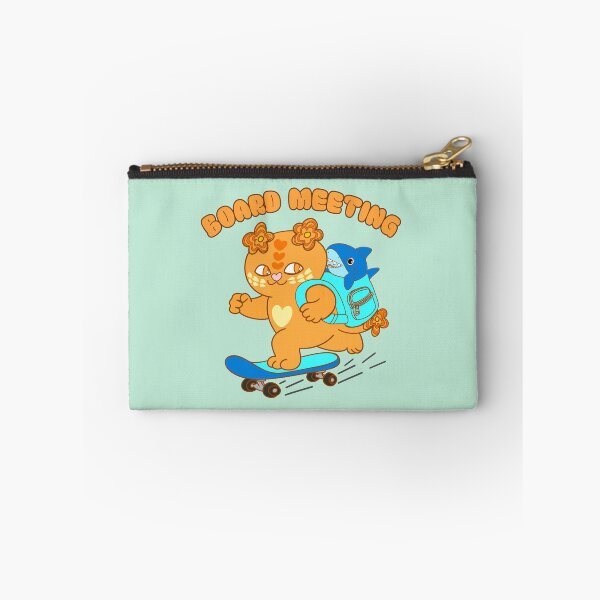 Item preview, Board meeting – Cute Skateboarding Cat with Shark in backpack designed and sold by BritishDelights.