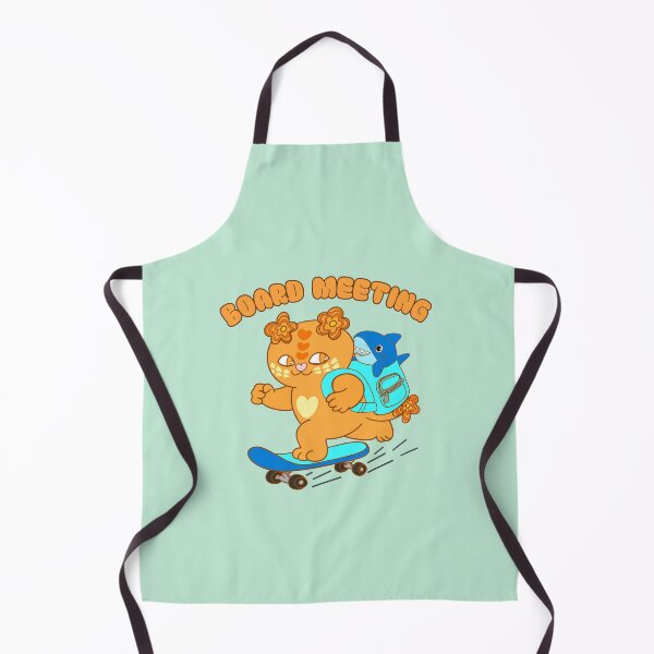 Item preview, Board meeting – Cute Skateboarding Cat with Shark in backpack designed and sold by BritishDelights.