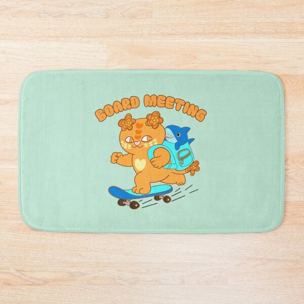 Item preview, Board meeting – Cute Skateboarding Cat with Shark in backpack designed and sold by BritishDelights.