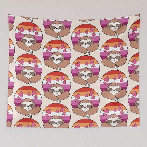 Item preview, LGBTQ Sloth - Pastel Lesbian Sloth With Heart designed and sold by Cannaxes Studio.