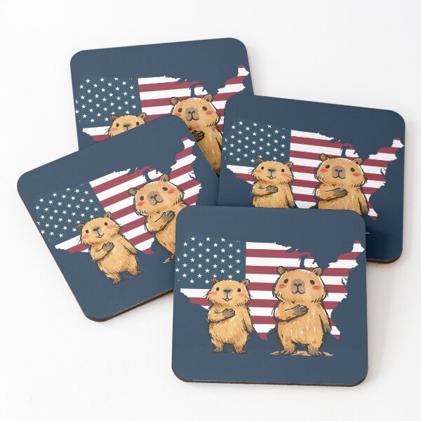 Item preview, Patriotic Capybaras 4th of July - Cute USA Flag Aesthetic designed and sold by FIREDesignsPOD.