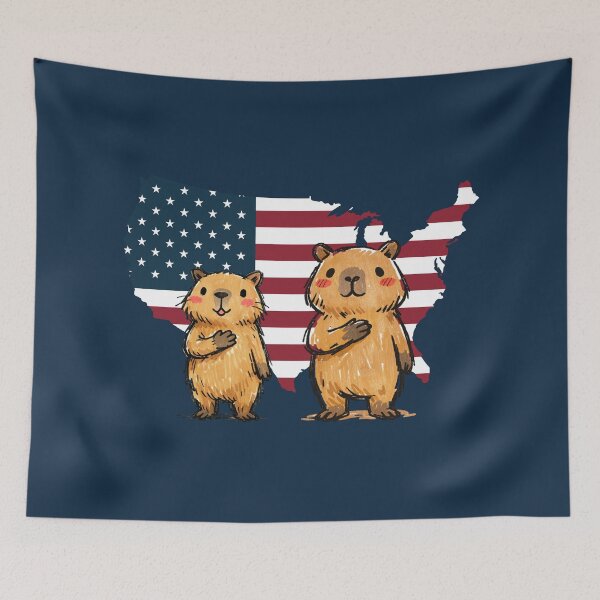 Item preview, Patriotic Capybaras 4th of July - Cute USA Flag Aesthetic designed and sold by FIREDesignsPOD.