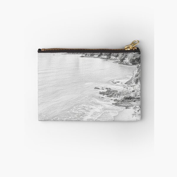 Item preview, The Coastal Path and Cove of Saint-Nazaire – Pencil Drawing designed and sold by KiwiPurple.
