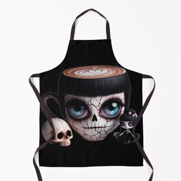 Item preview, Gothic Skeleton Coffee Cup with Galaxy Eyes and Latte Art designed and sold by LujziWorld.