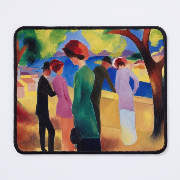 Item preview, August Macke - Lady in a Green Jacket - Fauvist Landscape Painting Expressionist Figure Wall Art for Modern Art Lovers designed and sold by RickE.