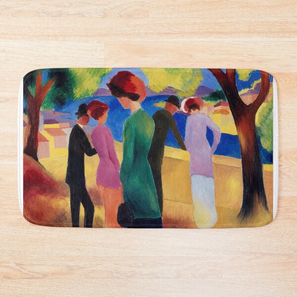 Item preview, August Macke - Lady in a Green Jacket - Fauvist Landscape Painting Expressionist Figure Wall Art for Modern Art Lovers designed and sold by RickE.