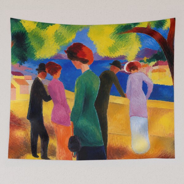 Item preview, August Macke - Lady in a Green Jacket - Fauvist Landscape Painting Expressionist Figure Wall Art for Modern Art Lovers designed and sold by RickE.