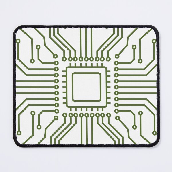 Item preview, Seamless microchip circuit pattern unit with olive green lines designed and sold by Longsilp.