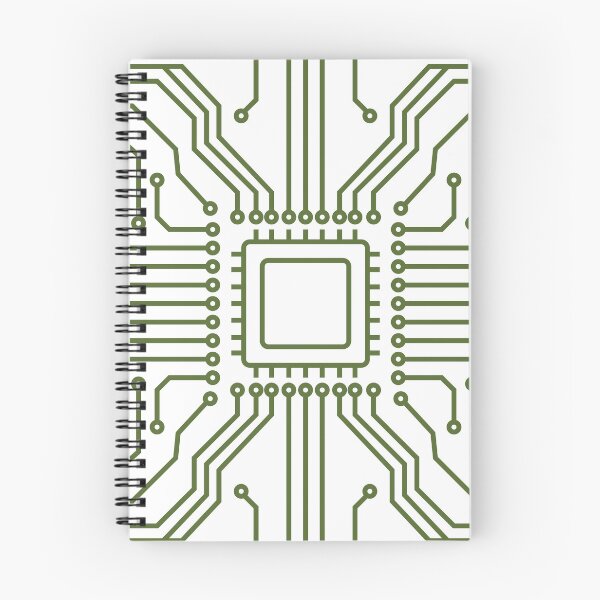 Item preview, Seamless microchip circuit pattern unit with olive green lines designed and sold by Longsilp.