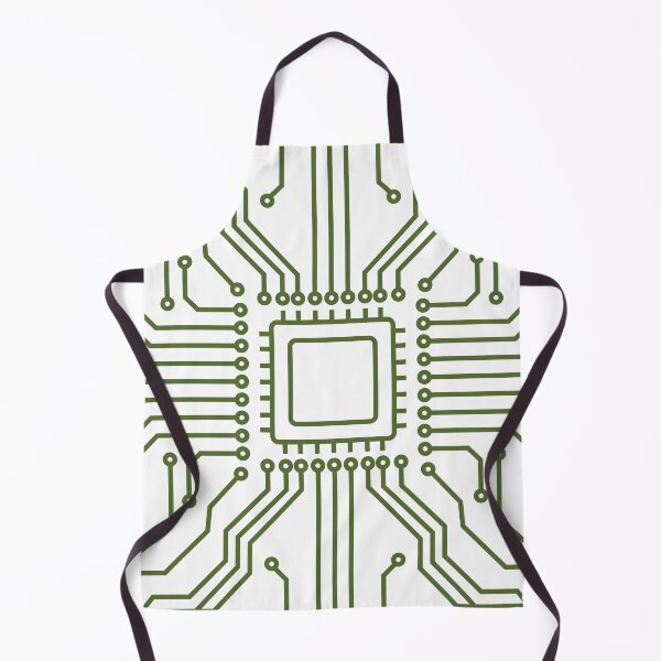 Item preview, Seamless microchip circuit pattern unit with olive green lines designed and sold by Longsilp.