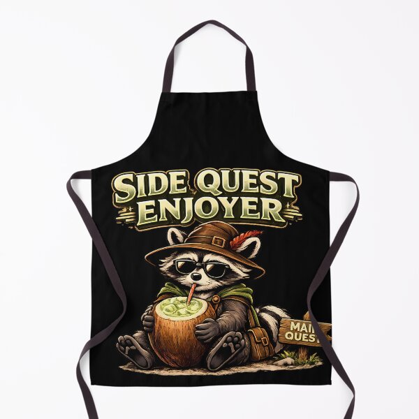 Item preview, Side Quest Enjoyer Funny RPG Gamer Raccoon Fantasy Adventure Graphic T-Shirt designed and sold by clockedoutwearshop.