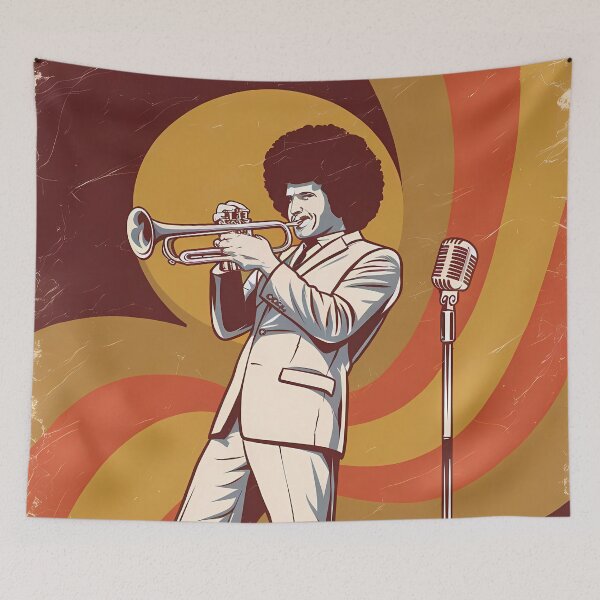 Item preview, Retro Jazz Trumpeter - International Music day designed and sold by Art-Arcade6.