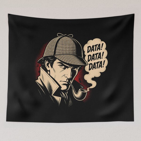 Item preview, Data Data Data Sherlock Holmes Vintage Comic Pop Art designed and sold by Fenay Designs.