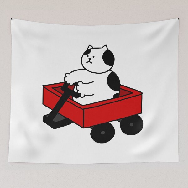 Item preview, a Cat riding in a wagon designed and sold by superbaechoo.