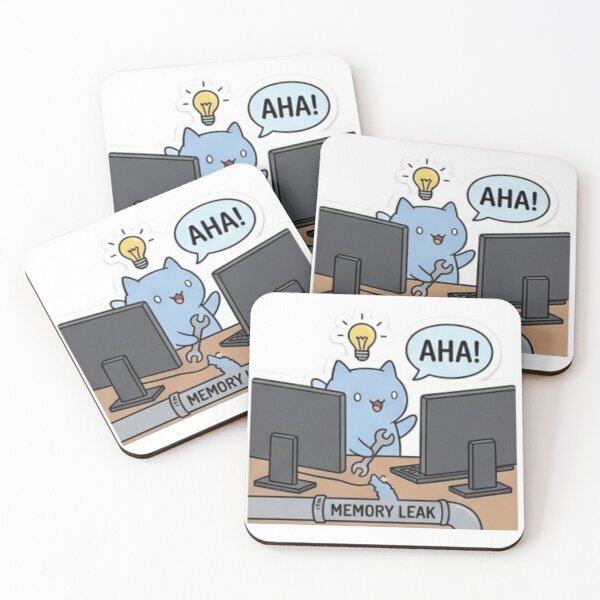 Item preview, Funny Programmer Gift Memory Leak Cat Kawaii Developer Humor Shirt designed and sold by Dev Mode.