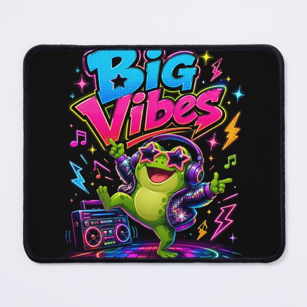 Item preview, Big Vibes Funny Frog Retro 80s Neon Disco designed and sold by Sitred123.