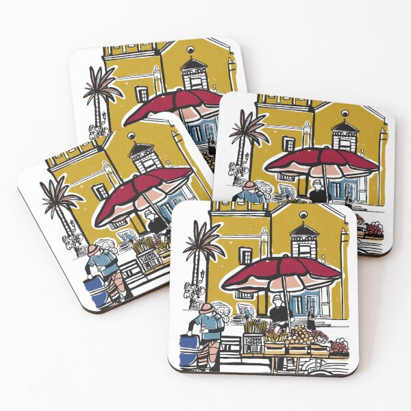 Item preview, Cartagena Market Scene | Colombian Street Life Illustration designed and sold by Tropical Blood.