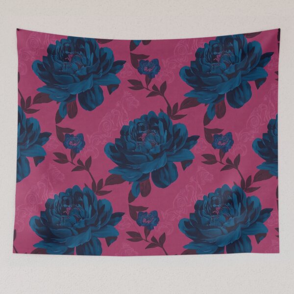 Item preview, Blue peony flower designed and sold by uunaa.