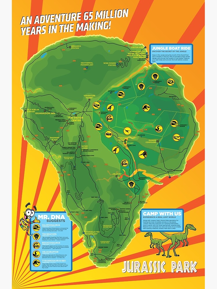 Jurassic Park Map Greeting Card Ubicaciondepersonas cdmx gob mx