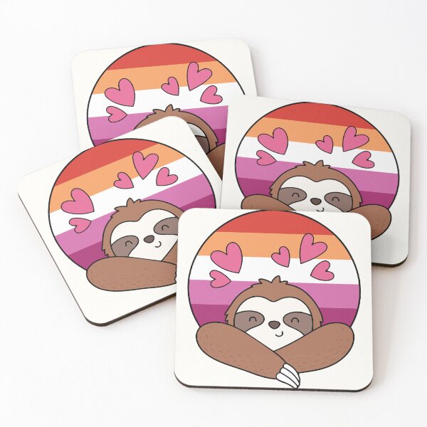 Item preview, LGBTQ Sloth - Adorable Lesbian Sloth With Pride Hearts designed and sold by Cannaxes Studio.