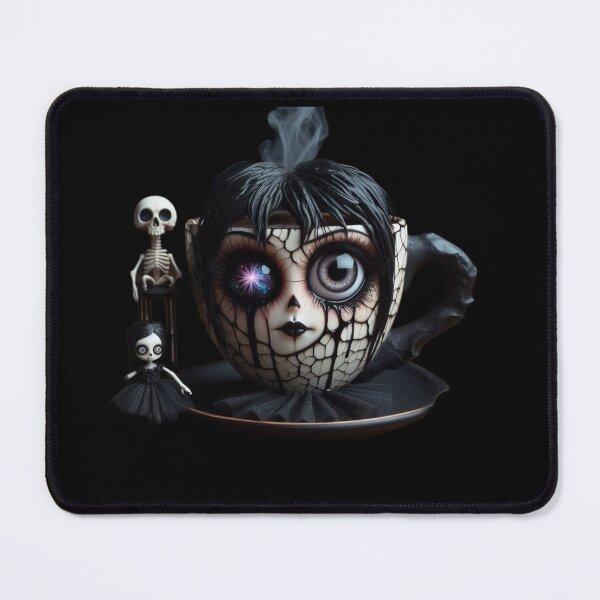 Item preview, Steaming Goth Teacup Doll with Cosmic Spark Eye designed and sold by LujziWorld.