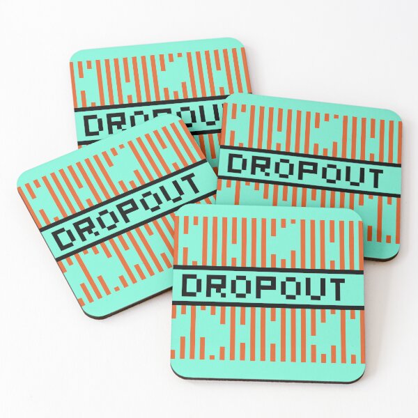 Item preview, DROPOUT — Pixel Art Word | Retro 8-Bit Two-Tone Typography designed and sold by Mouremandier.