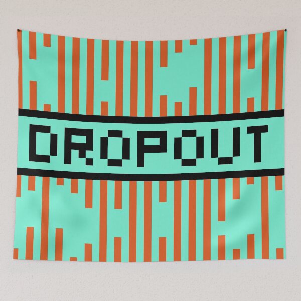 Item preview, DROPOUT — Pixel Art Word | Retro 8-Bit Two-Tone Typography designed and sold by Mouremandier.