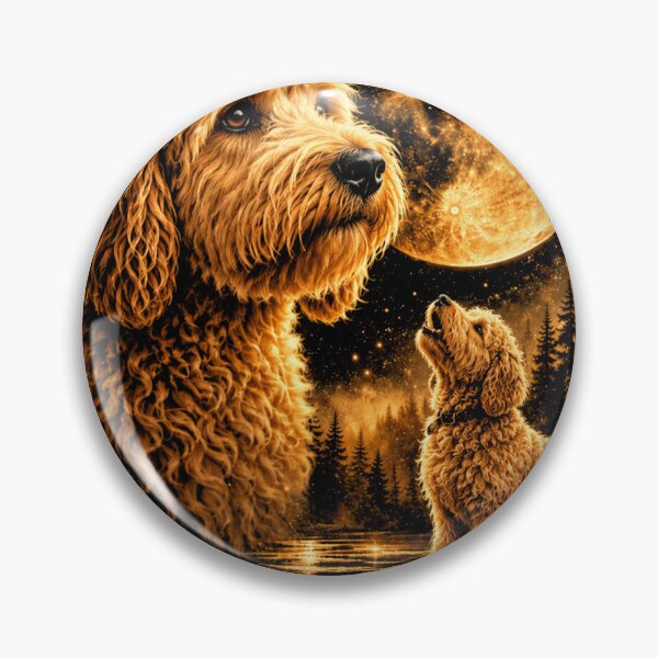 Item preview, Golden doodle Howling to The Moon Vintage 90s Retro Goldendoodle Graphic designed and sold by will freed18.