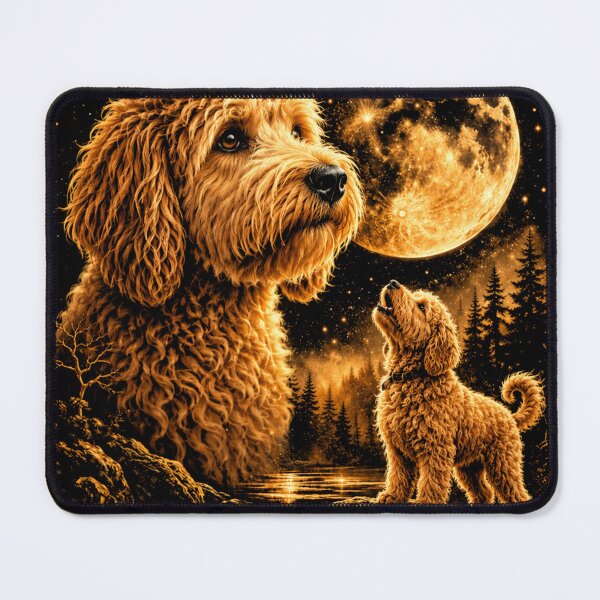 Item preview, Golden doodle Howling to The Moon Vintage 90s Retro Goldendoodle Graphic designed and sold by will freed18.