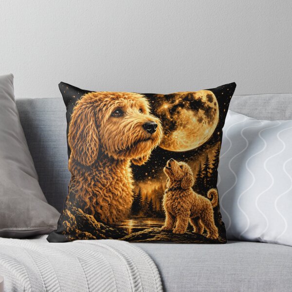 Item preview, Golden doodle Howling to The Moon Vintage 90s Retro Goldendoodle Graphic designed and sold by will freed18.