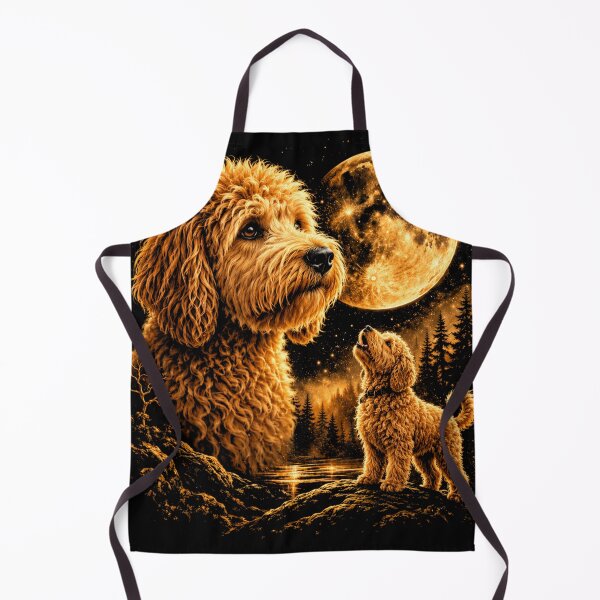 Item preview, Golden doodle Howling to The Moon Vintage 90s Retro Goldendoodle Graphic designed and sold by will freed18.