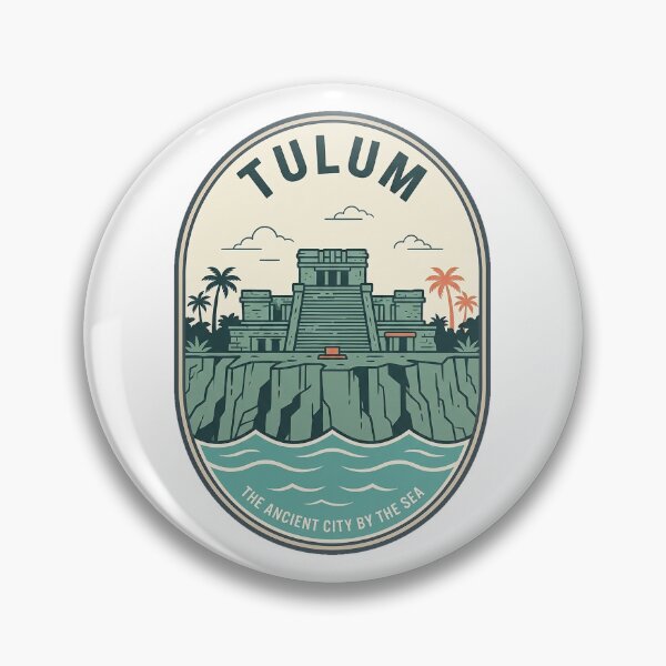 Item preview, Vintage Tulum Mexico Mayan Ruins Coastal Badge designed and sold by k3rstman1.
