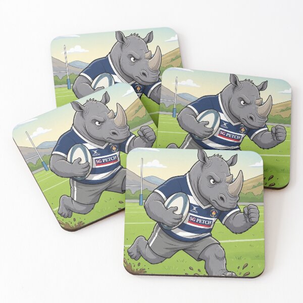 Artikelvorschau, Bishop Auckland RFU - Rhino-Cartoon entworfen und verkauft von Bigkite.