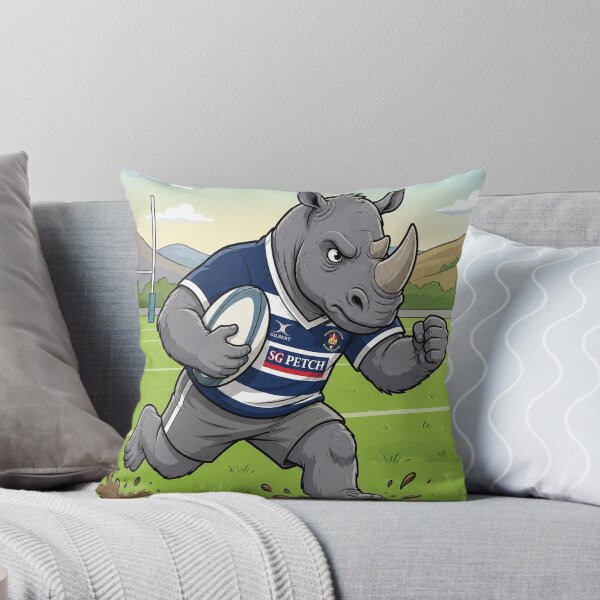 Artikelvorschau, Bishop Auckland RFU - Rhino-Cartoon entworfen und verkauft von Bigkite.