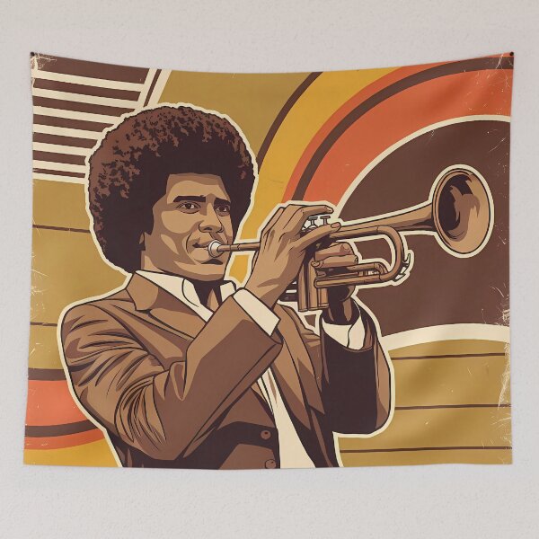 Item preview, Retro Jazz Trumpeter - International Music day designed and sold by Art-Arcade6.