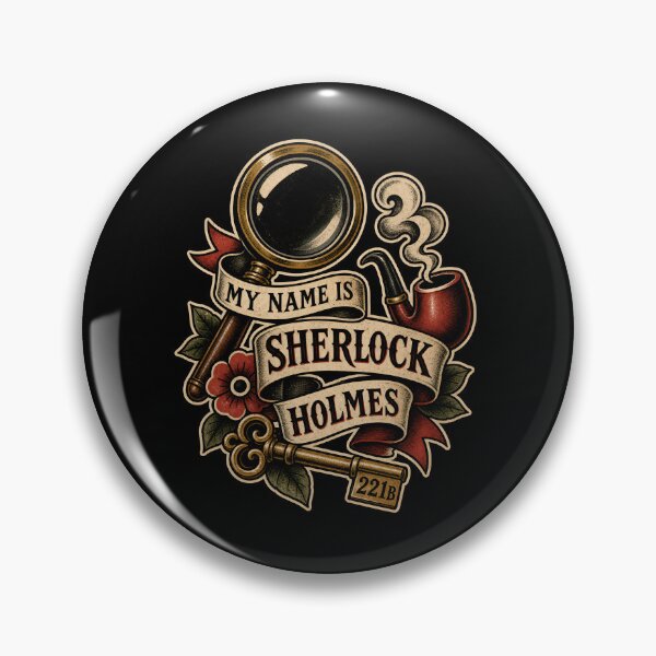 Item preview, My Name Is Sherlock Holmes Vintage Tattoo Flash Art designed and sold by Fenay Designs.
