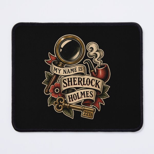 Item preview, My Name Is Sherlock Holmes Vintage Tattoo Flash Art designed and sold by Fenay Designs.