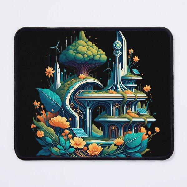 Item preview, Eco-Futuristic Solarpunk City Art Green Utopian Future designed and sold by SholoStudio.