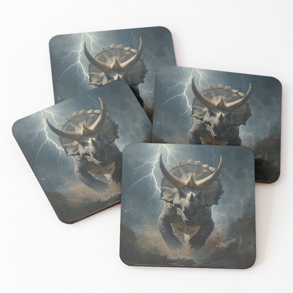 Item preview, ? Epic Triceratops Charging Storm – Dinosaur T-Shirt Design designed and sold by SunnyDesign82.